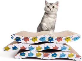 3PCS Cat Scratcher Cardboard Board 3 Pack Cat Recycle Corrugated Scratching Pad Cat Scratching Lounge Sofa Bed Wave Shape Cat Scratch Pad with Catnip (3PCS)