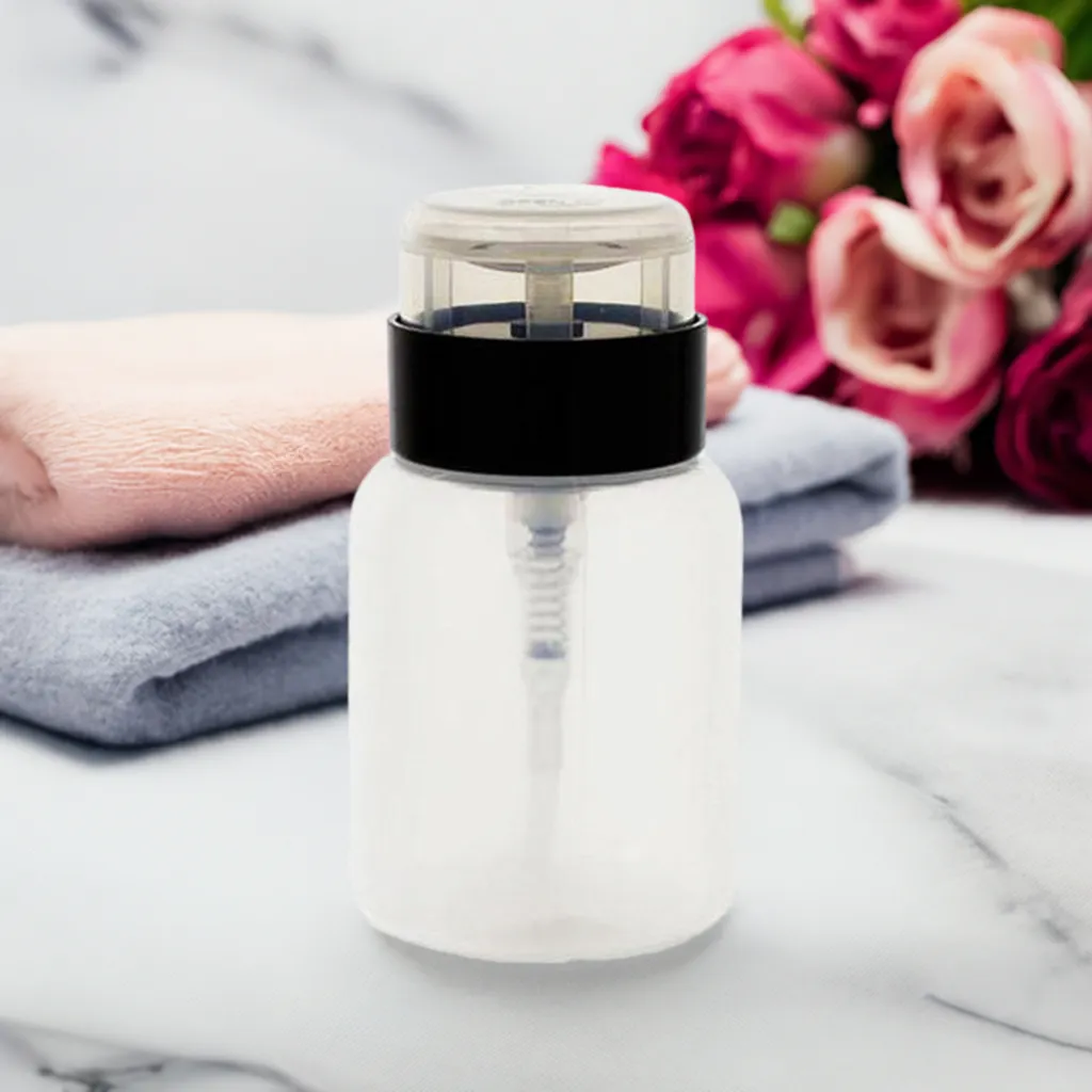 5 oz / 150 ml Clear Plastic One Touch Dispener Bottle with Twist Lock Flip Cap (2 Pack)