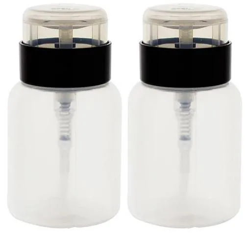 5 oz / 150 ml Clear Plastic One Touch Dispener Bottle with Twist Lock Flip Cap (2 Pack)