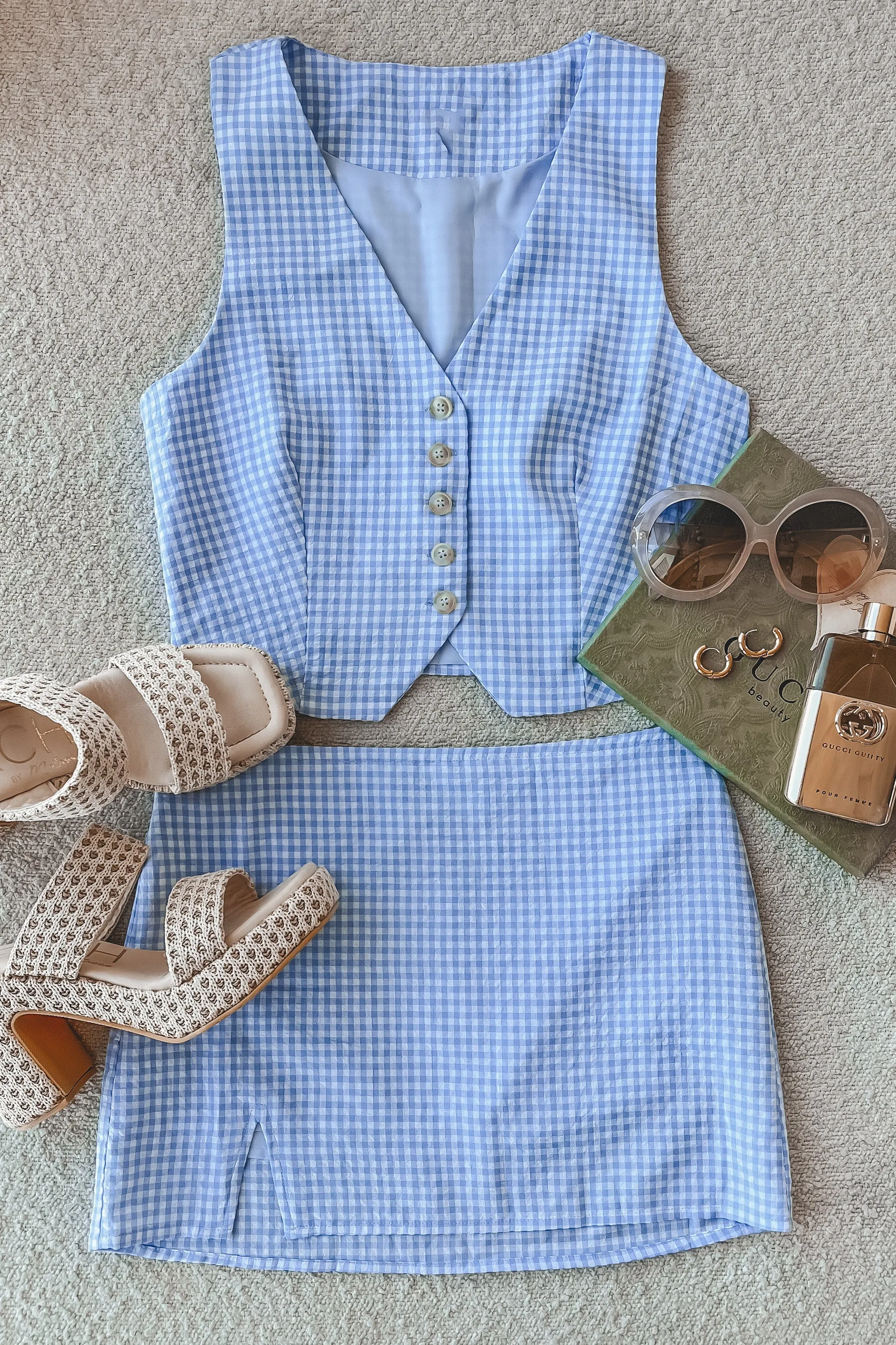 A Day In The Sun Mini Skirt Vest Set