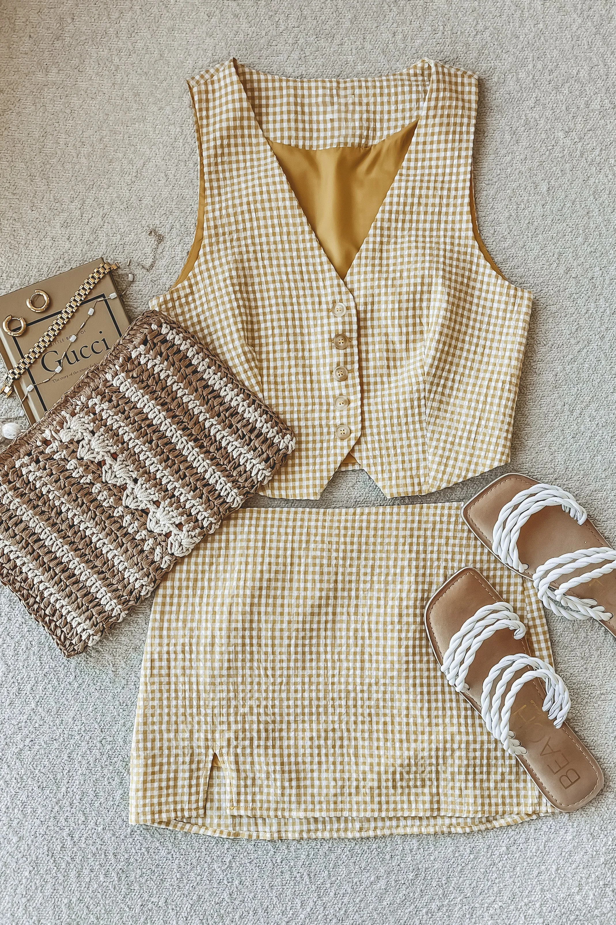 A Day In The Sun Mini Skirt Vest Set