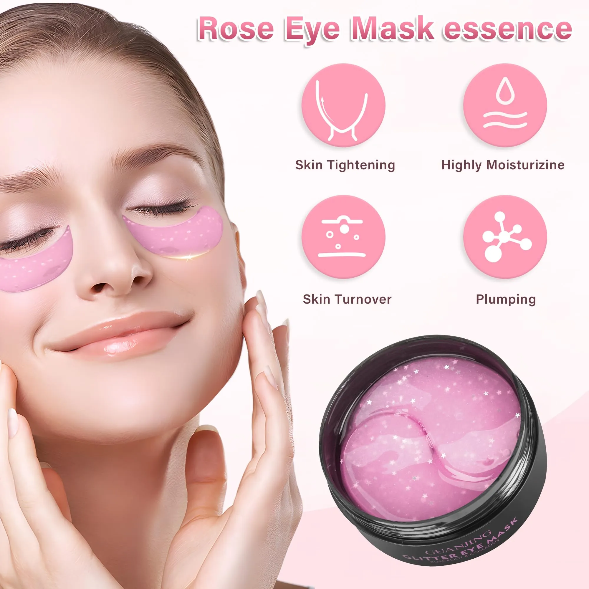 Aero Zen Caffeine Under Eye Masks for Dark Circles (60 Pairs),Puffiness and Eye Fatigue,Shimmering Eye Masks with Hyaluronic Acid Niacinamide, For Women and Men,Anti-Aging Eye Masks