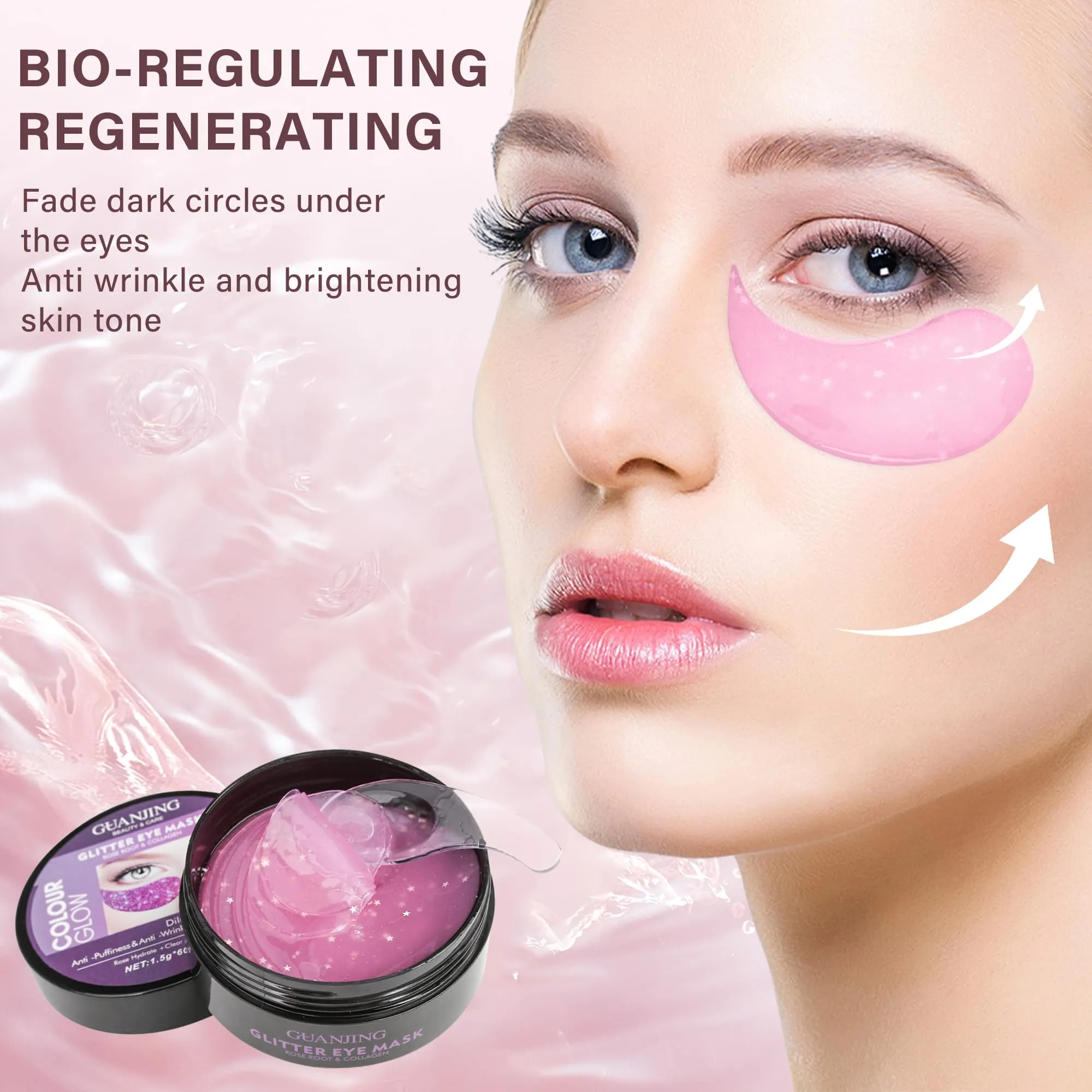 Aero Zen Caffeine Under Eye Masks for Dark Circles (60 Pairs),Puffiness and Eye Fatigue,Shimmering Eye Masks with Hyaluronic Acid Niacinamide, For Women and Men,Anti-Aging Eye Masks