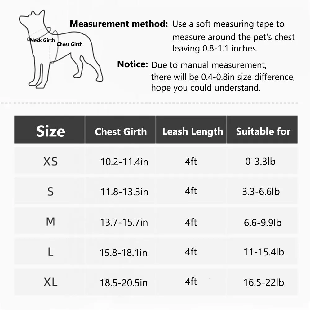 Aiitle Adjust Breathable Pet Harness Leash Set