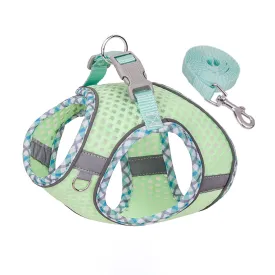 Aiitle Plaid Border Reflective Mesh Dog Harness Sage