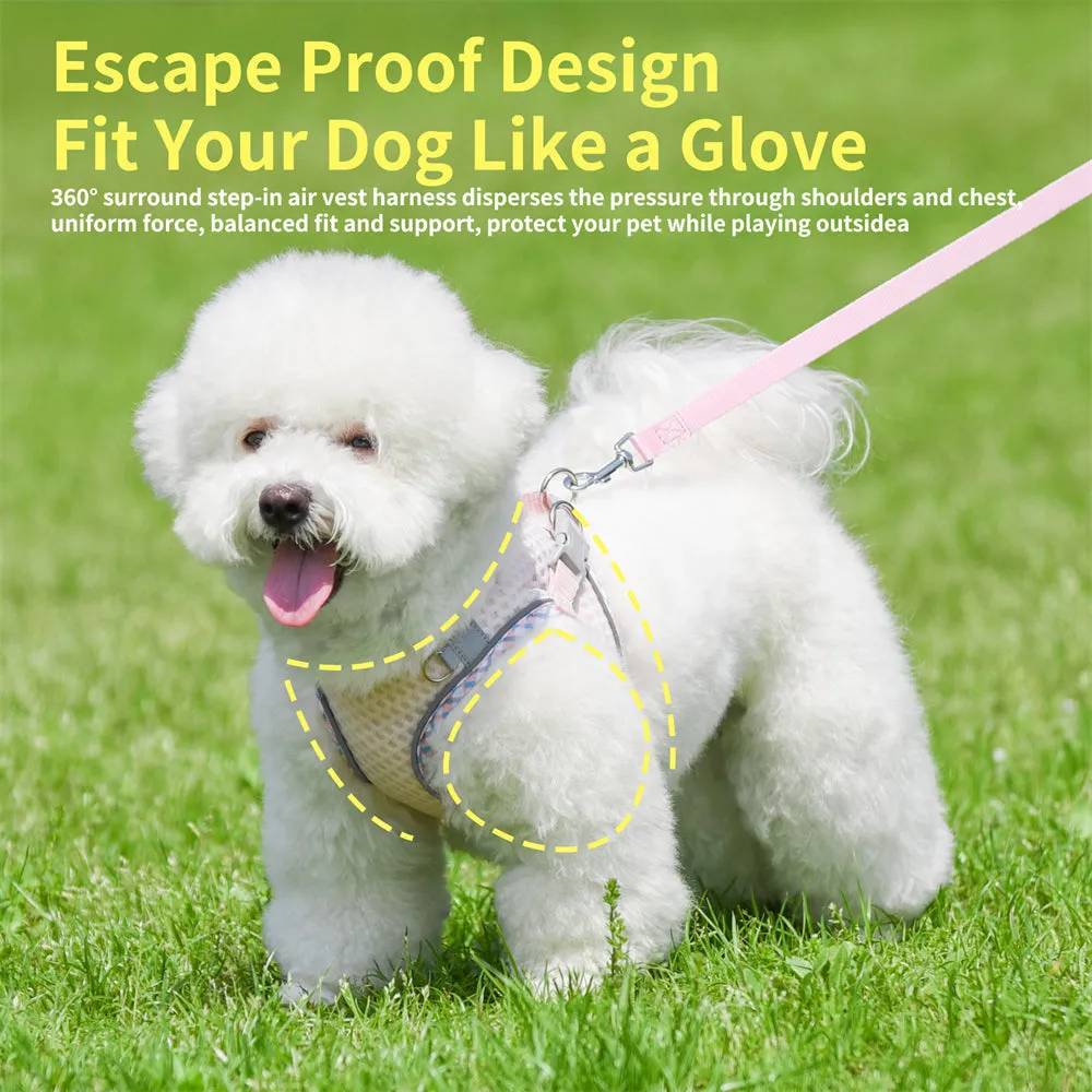 Aiitle Plaid Border Reflective Mesh Dog Harness Sage