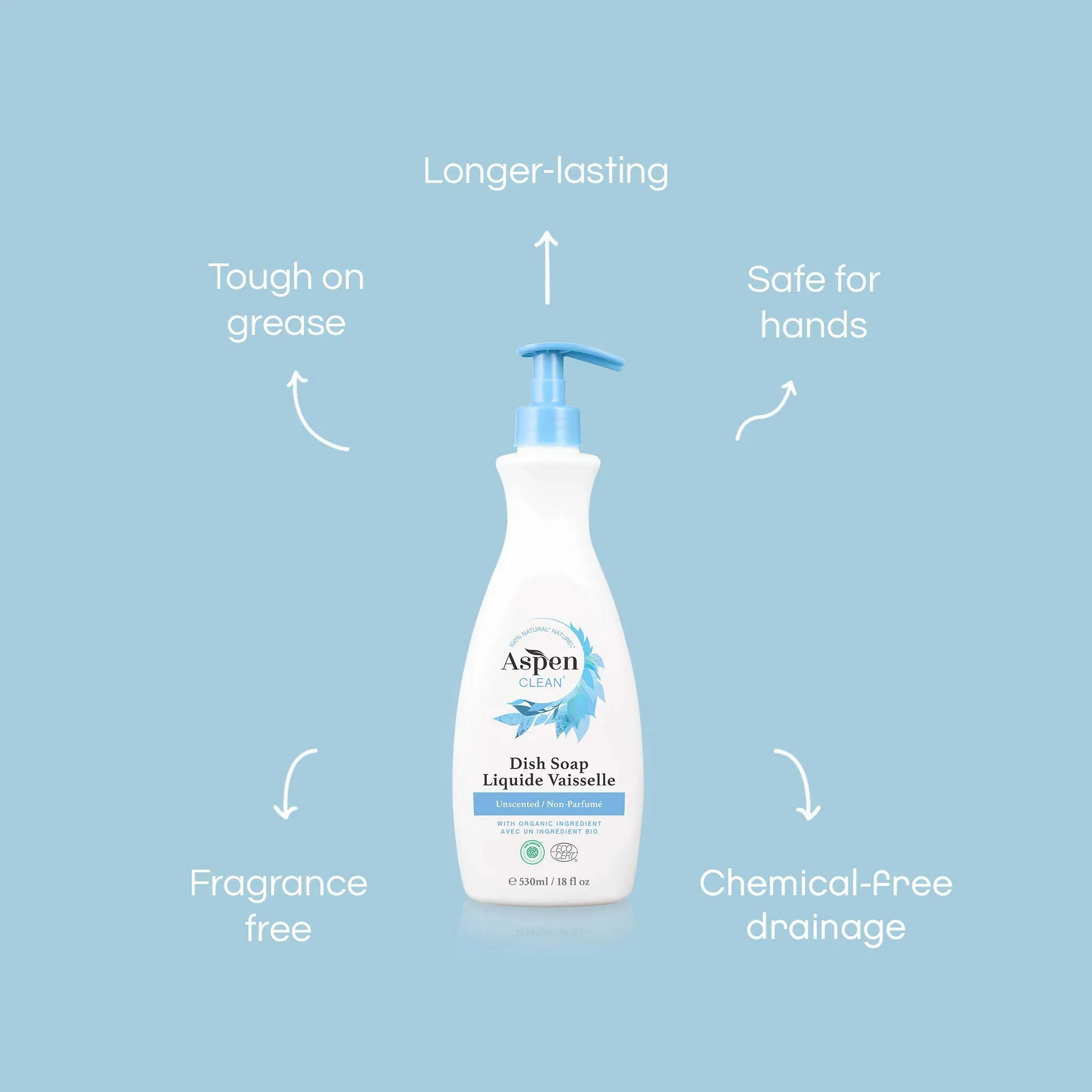 AspenClean Unscented Dish Soap Natural