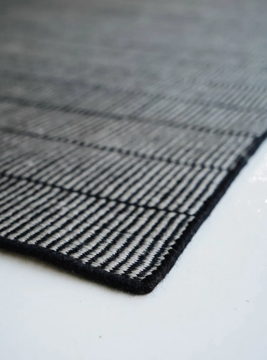 Black Flatweave PET Rug [LAST 3 PCS]