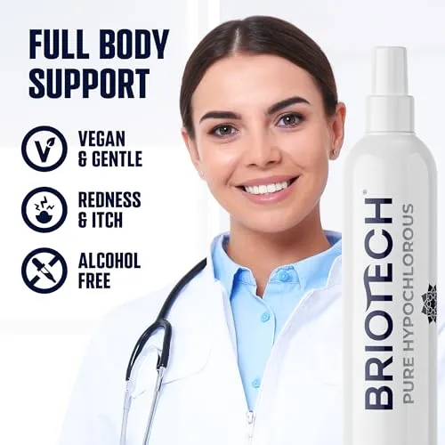 BRIOTECH Pure Hypochlorous Acid Spray and Cleanser, Original Premium HOCl Topical Solution, Multi-Purpose Cleaner, Family Approved & Pet Friendly, 1 gal refill ea, 2 ct