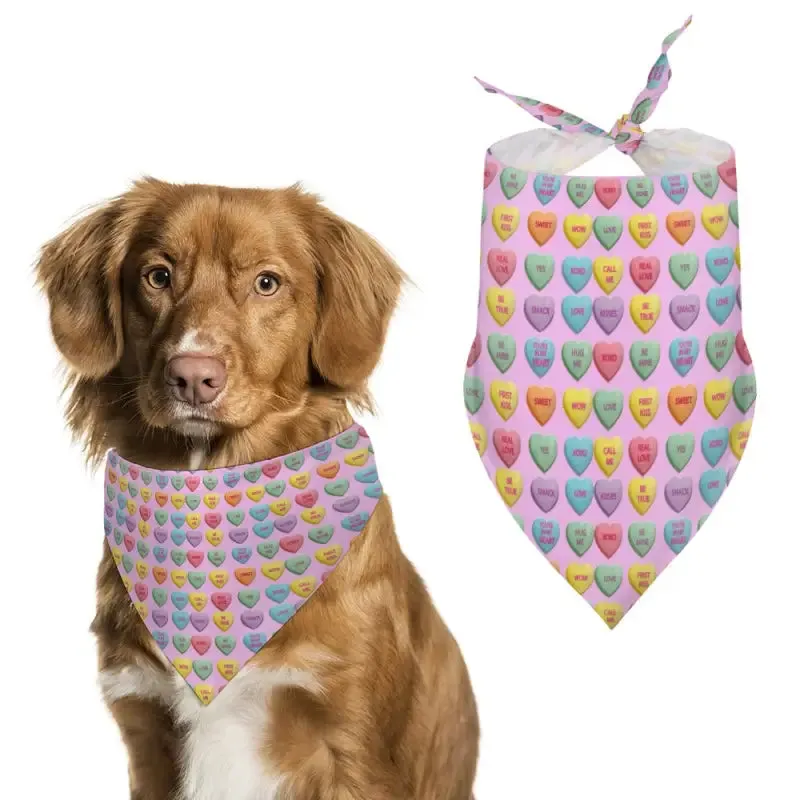 Candy Hearts Bandana for a Stylish Puppy This Valentine’s Day