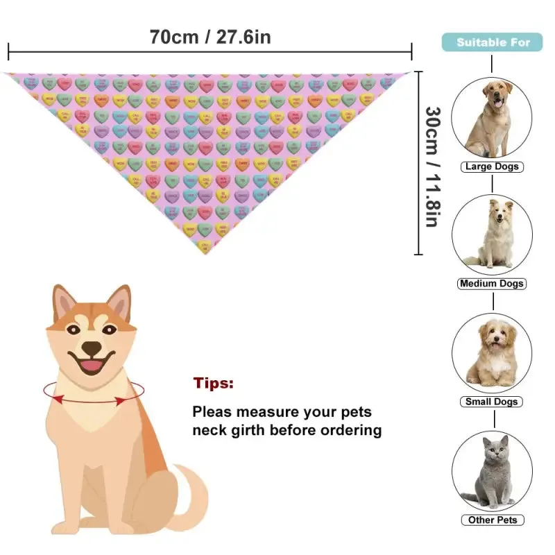 Candy Hearts Bandana for a Stylish Puppy This Valentine’s Day