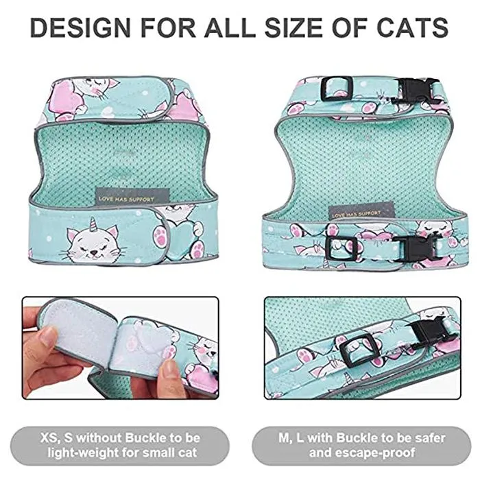 Cat Kitten Reflective Strap Walking Harness and Leash