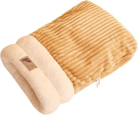 Cat Sleeping Bag for Indoor CatsSoft Plush Cat Sack Self Warming Cats Cave Bed, Pet Snuggle Sack for Kitten Puppy(Brown, Large 21" x 17.7")