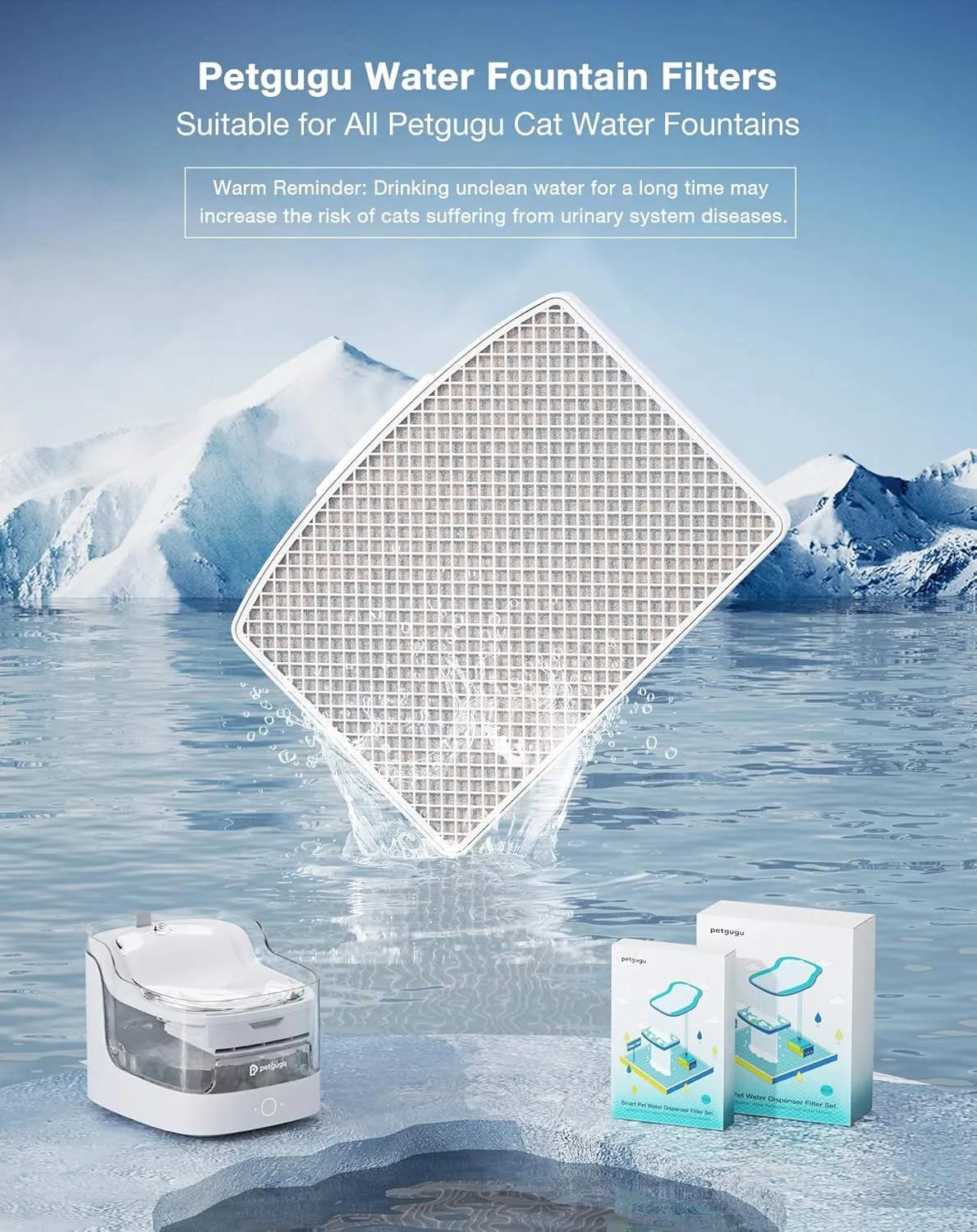Cat Water Fountain Filters for PF1/PF1L, Automatic Pet Water Fountain