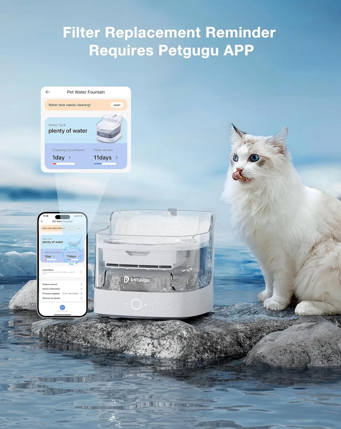 Cat Water Fountain Filters for PF1/PF1L, Automatic Pet Water Fountain