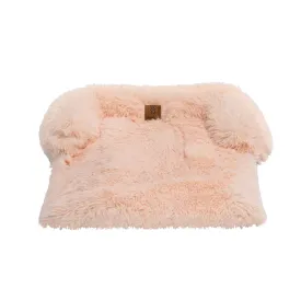 Charlie's Shaggy Faux Fur Bolster Sofa Protector Calming Dog Bed Soft Beige Small