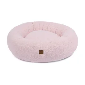 Charlie's Teddy Fleece Round Calming Dog Bed Pink Small