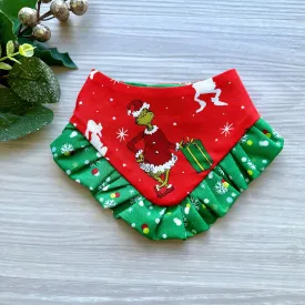 Christmas Grinchmas red and multi polka dots W/Ruffles