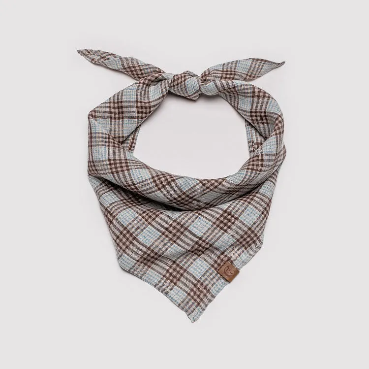 Cloud7 Bandana Check – Cyan and Brown