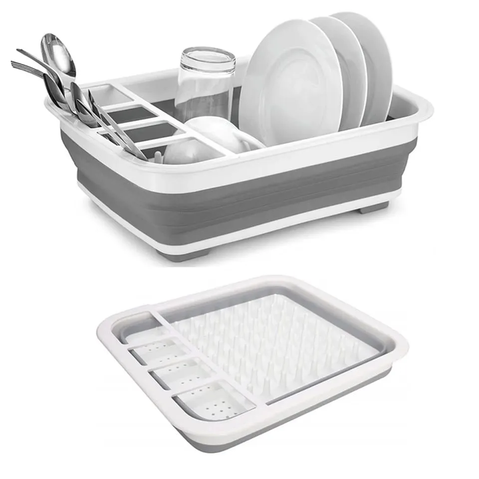 Collapsible Folding Silicone Dish Draining Rack