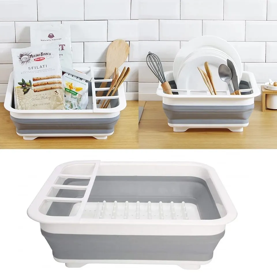 Collapsible Folding Silicone Dish Draining Rack