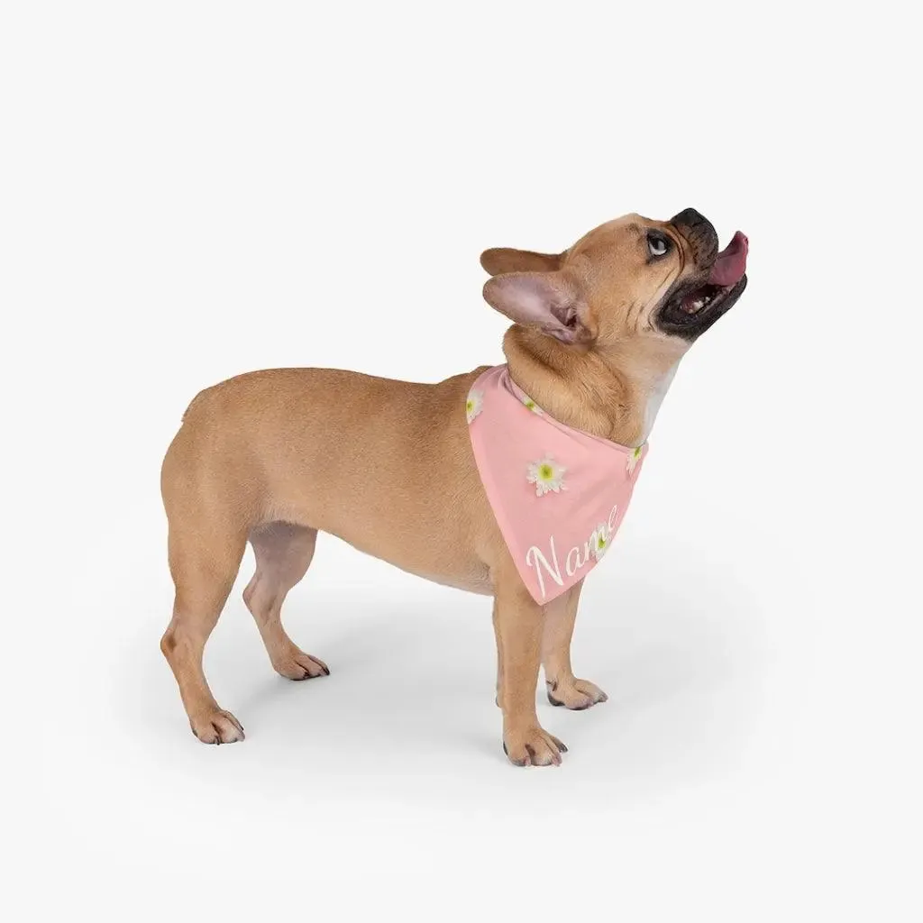 Custom Dog Bandana - Pink Flowers Patterns