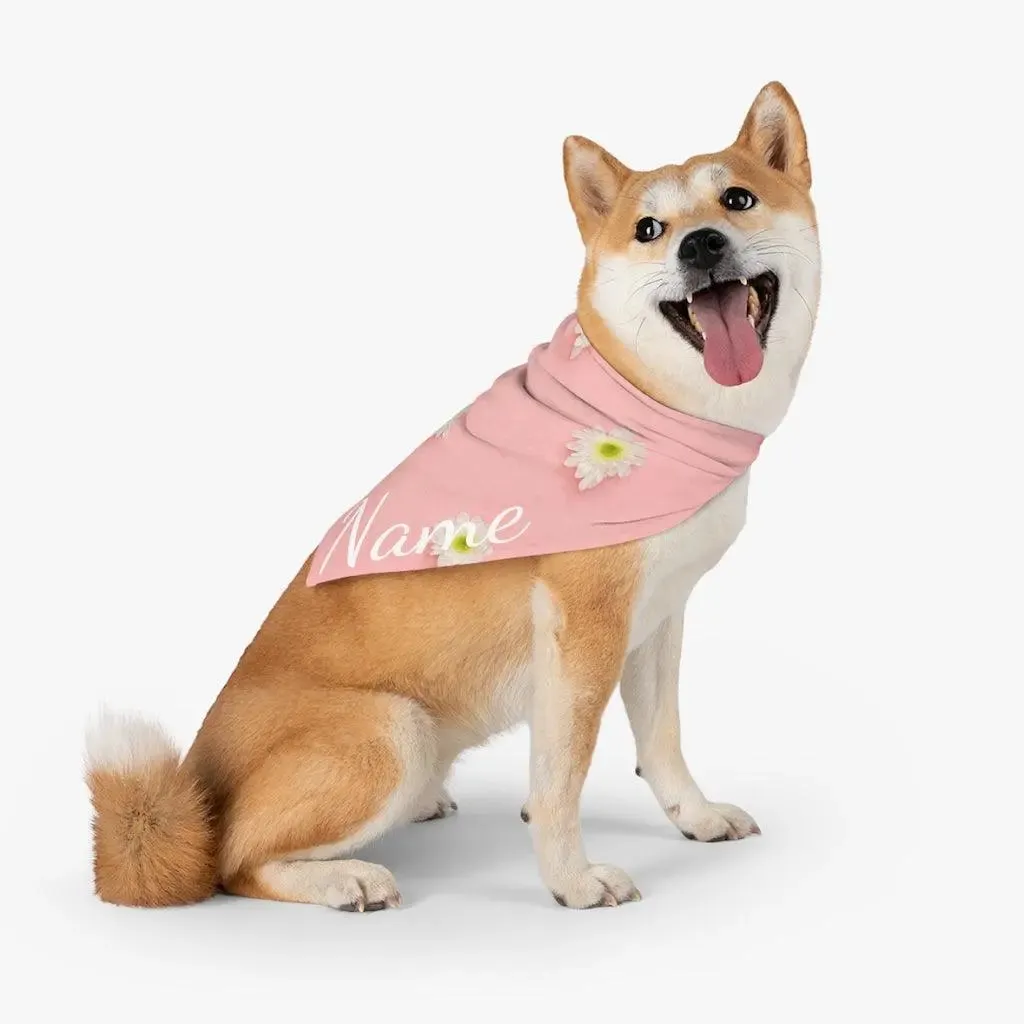 Custom Dog Bandana - Pink Flowers Patterns