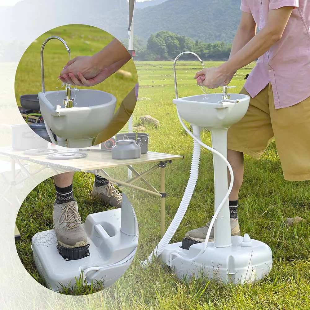 DIY Portable Sink Hand Wash Station Foot Pump