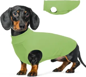 Dog Fleece Vest - Green, L - Pullover Warm Dog Sweater, Stretchable Large Dog Sweatshirt, Lightweight Dog Jackets for Medium Dogs, Dachshund Clothes, French Bulldog Sweater, Mini Schnauzer