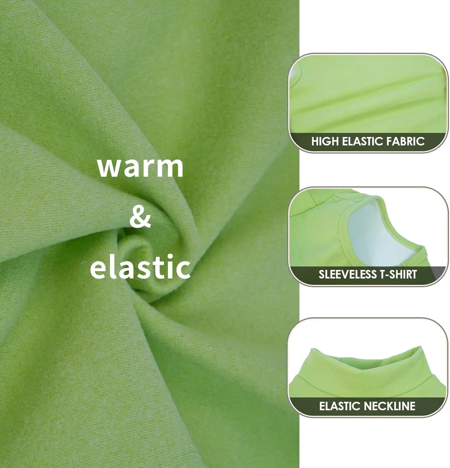 Dog Fleece Vest - Green, L - Pullover Warm Dog Sweater, Stretchable Large Dog Sweatshirt, Lightweight Dog Jackets for Medium Dogs, Dachshund Clothes, French Bulldog Sweater, Mini Schnauzer