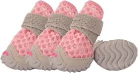 Dog Shoes for Small Dogs, Soft Mesh Dog Boots for Summer Hot Pavement, Outdoor Walking Running, Anti-Slip Dog Boots & Paw Protectors, Size 5, Pink