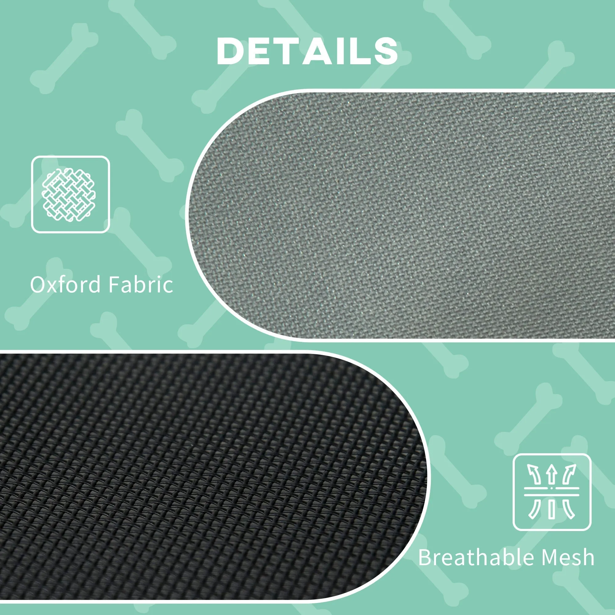 Elevated Dog Bed Waterproof Elevated Pet Cot with Breathable Mesh UV Protection Canopy Grey for Small Dogs 61 x 46 x 62cm