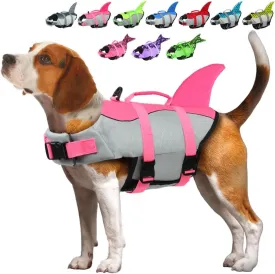 EMUST Dog Life Vests, Pet Floats for Swimming, Boat, Pool, Ripstop Dog Life Jacket with High Buoyancy and Lift Handle for Small and Medium Breeds, (M,Pink)