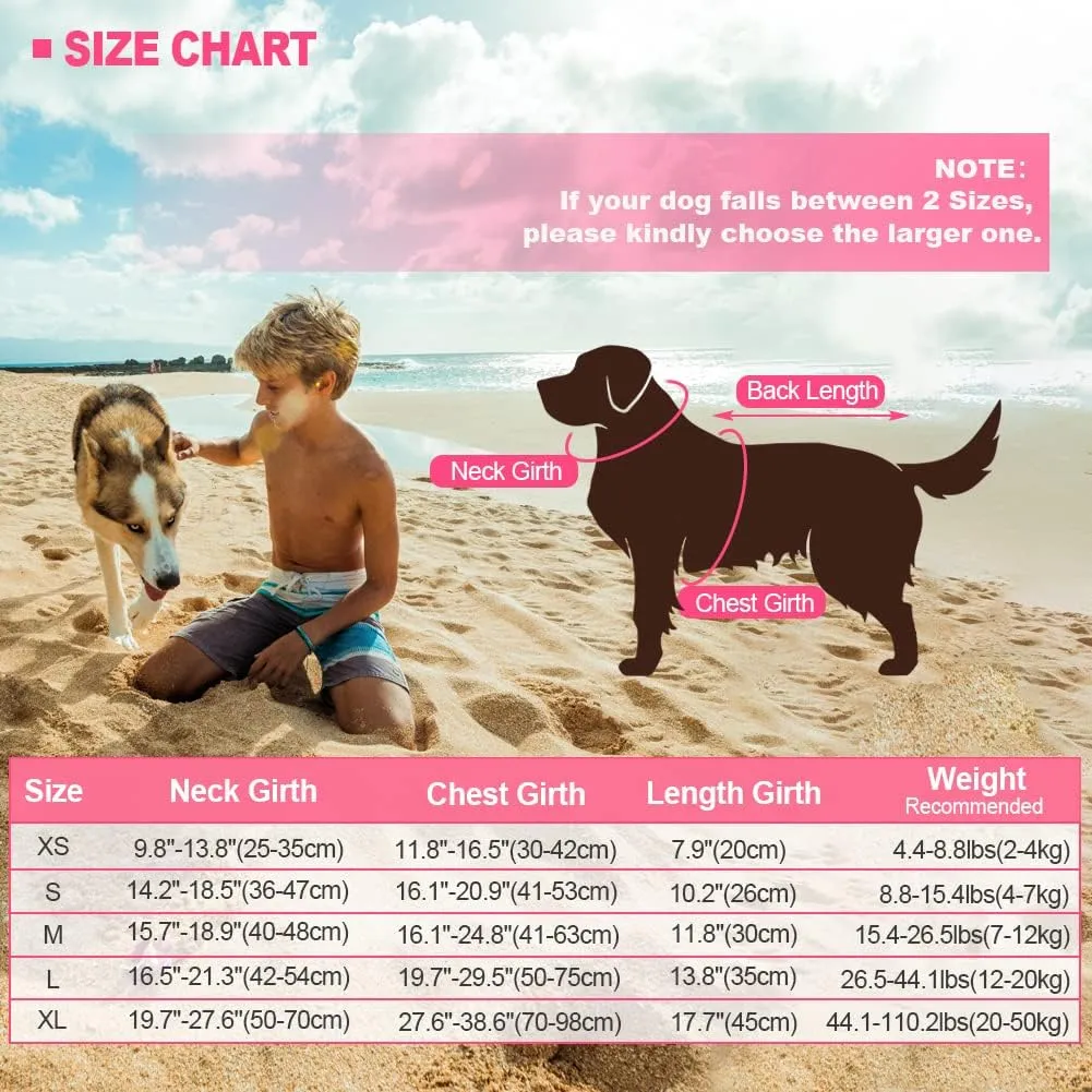 EMUST Dog Life Vests, Pet Floats for Swimming, Boat, Pool, Ripstop Dog Life Jacket with High Buoyancy and Lift Handle for Small and Medium Breeds, (M,Pink)