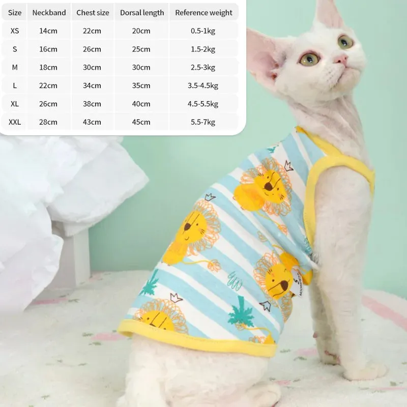 Fenice High-Quality German Cat Clothes | Spring and Summer Cat Camisole | Anti-Shedding British Short Kitten Pet Cat Clothes