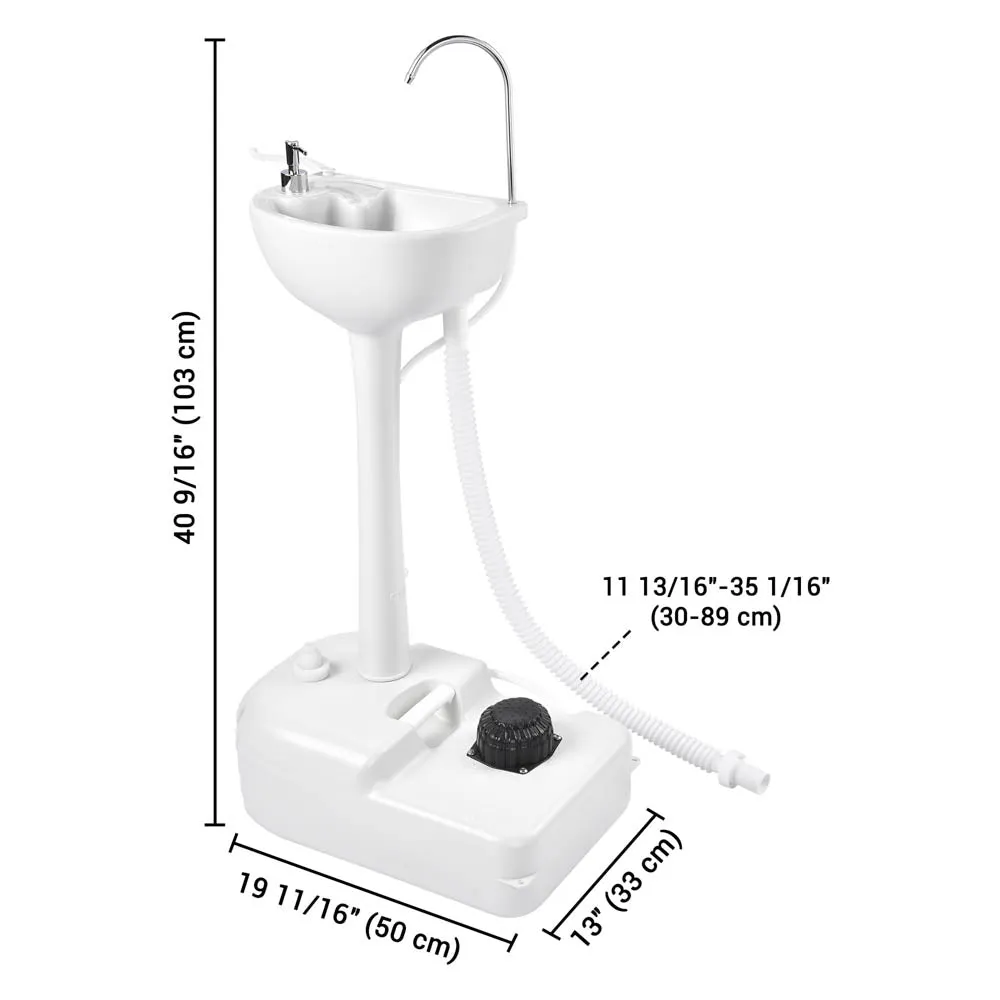 Foot Pump Hand Wash Station with Waste Tank 4.5gal 6.3gal