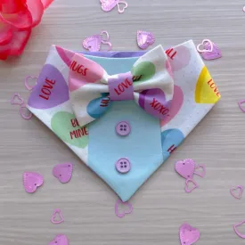 Heart Candies Valentines Tuxedo dog bandana