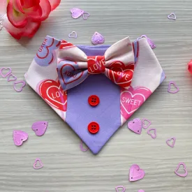 Heart Lollipops , Tuxedo dog bandana