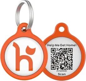 Lightweight, Durable & Personalized Pet ID Tag for Dogs & Cats (Orange)