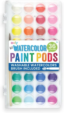 OOLY - Lil' Paint Pods Watercolor Paint - 37 Piece Set