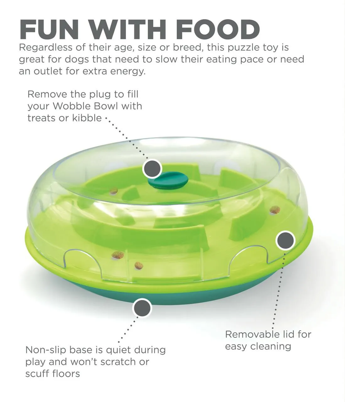 Outward Hound Wobble Bowl - Slow Feeder Toy