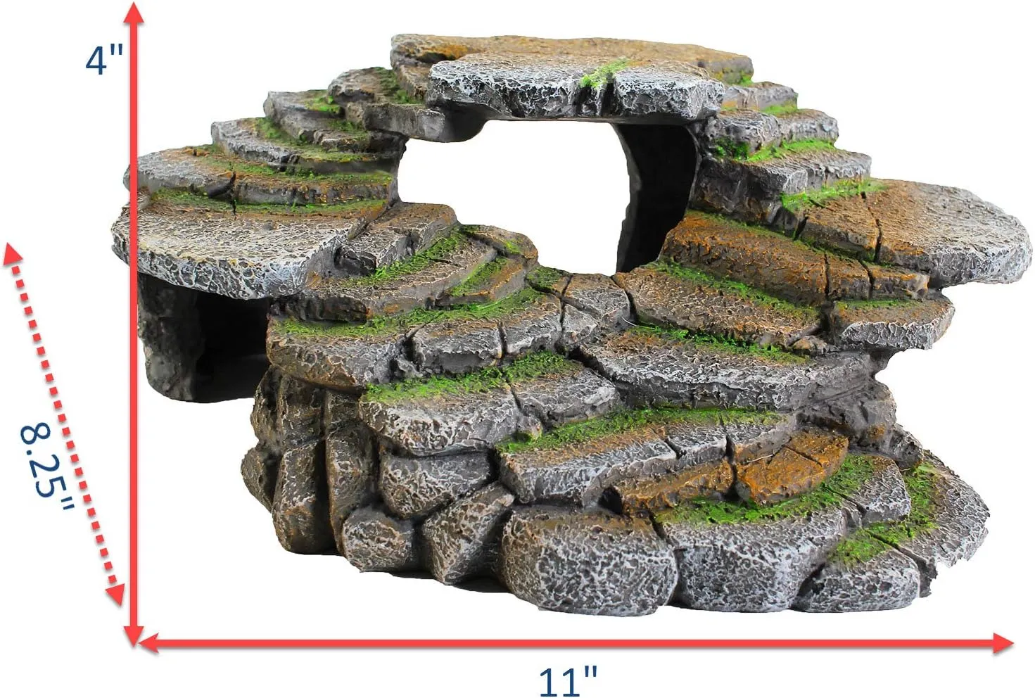 PENN-PLAX (REP183) Reptology Shale Scape Step Ledge & Cave Hideout  Decorative Resin for Aquariums & Terrariums  Great for Reptiles, Amphibians, and Fish  Large