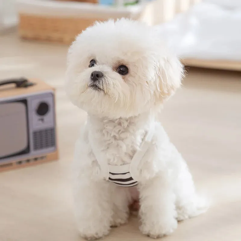 Pet Dog Clothes Striped Bear Vest | 2024 Summer Collection for Dogs and Cats | Small Traction Suspender | Cute Thin Vest for Boys and Girls Pets