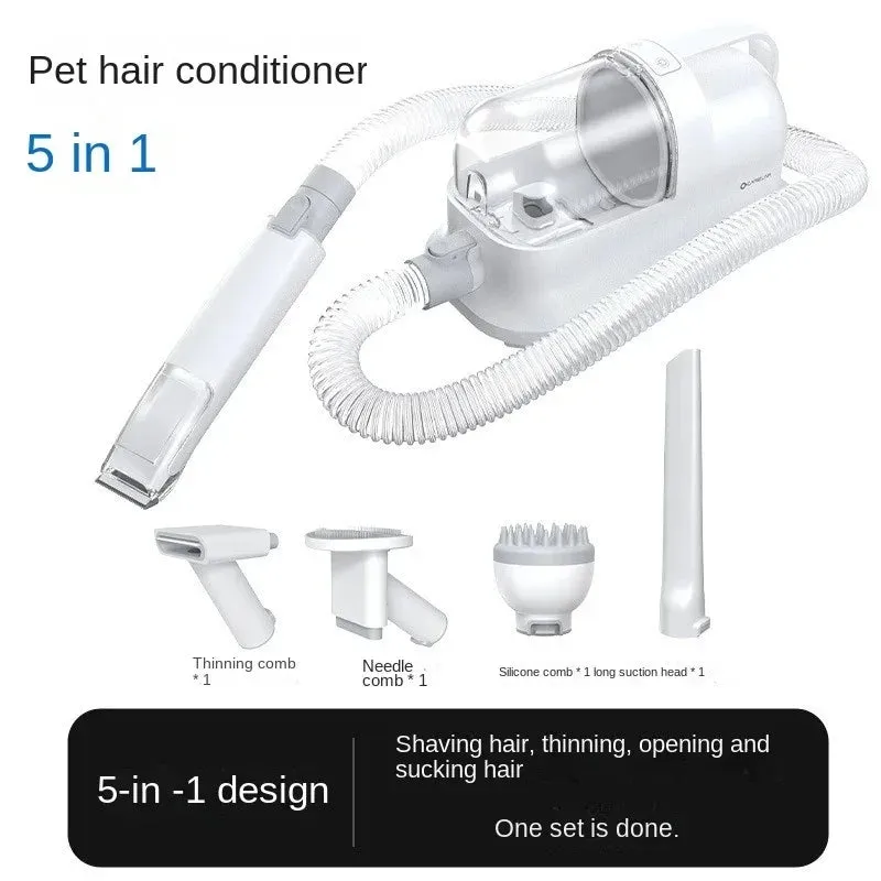 Pet Hair Vacuum Cleaner Hair Dryer 5 in 1 Pet Grooming Kit with Larger Capacity Hair Dust Cup Dog Brush