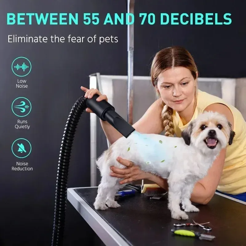 Pet Hair Vacuum Cleaner Hair Dryer 5 in 1 Pet Grooming Kit with Larger Capacity Hair Dust Cup Dog Brush
