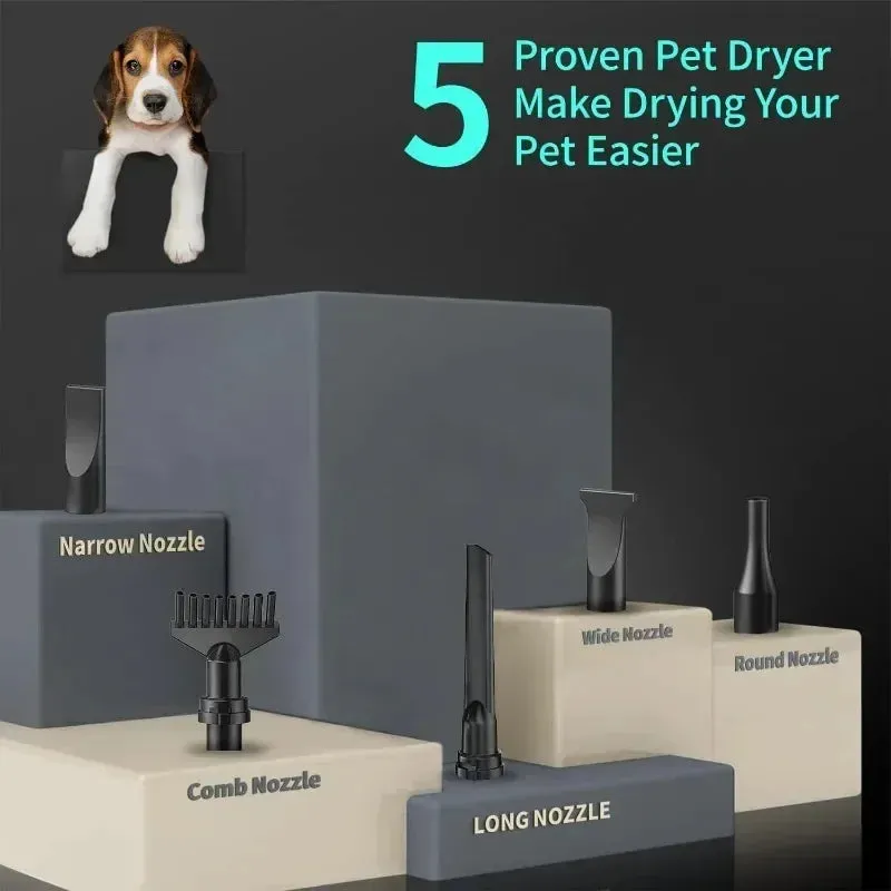 Pet Hair Vacuum Cleaner Hair Dryer 5 in 1 Pet Grooming Kit with Larger Capacity Hair Dust Cup Dog Brush