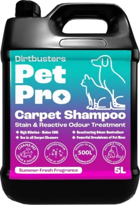 Pet Pro Carpet Cleaner Shampoo, Cleaning Solution to Remove Dog & Cat Urine, Odour & Stains, Summer Fresh (5L)