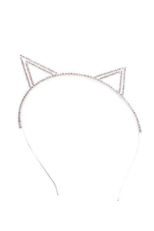 Pointy Rhinestone Cat Ears Headband
