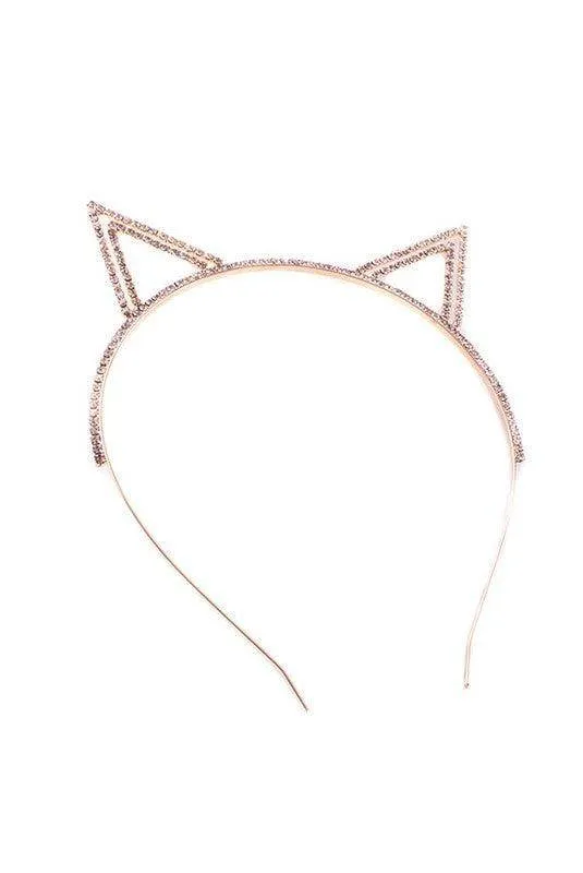 Pointy Rhinestone Cat Ears Headband