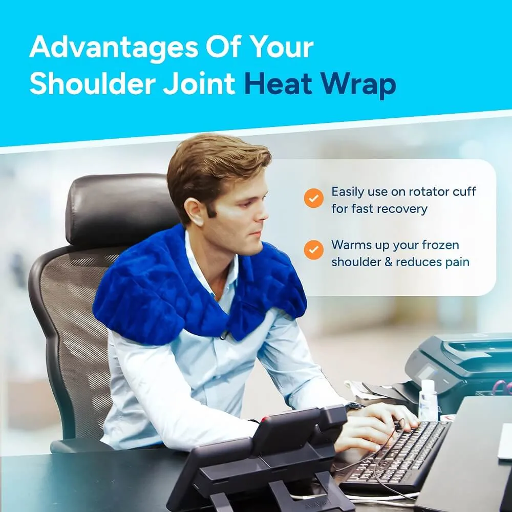 Shoulder Joint Heat Wrap for Rotator Cuff Injury and Frozen Shoulder, Royal Blue